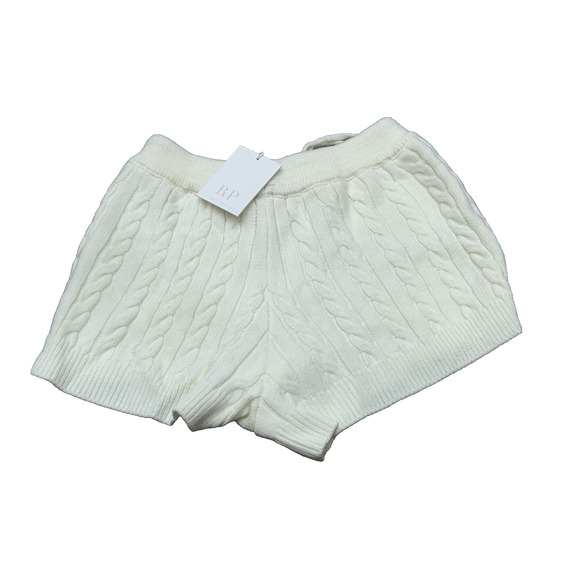NWT Rachel Parcell Womens Ivory Elastic Waist Cable Knit Sweater Shorts Size M - Picture 2 of 8